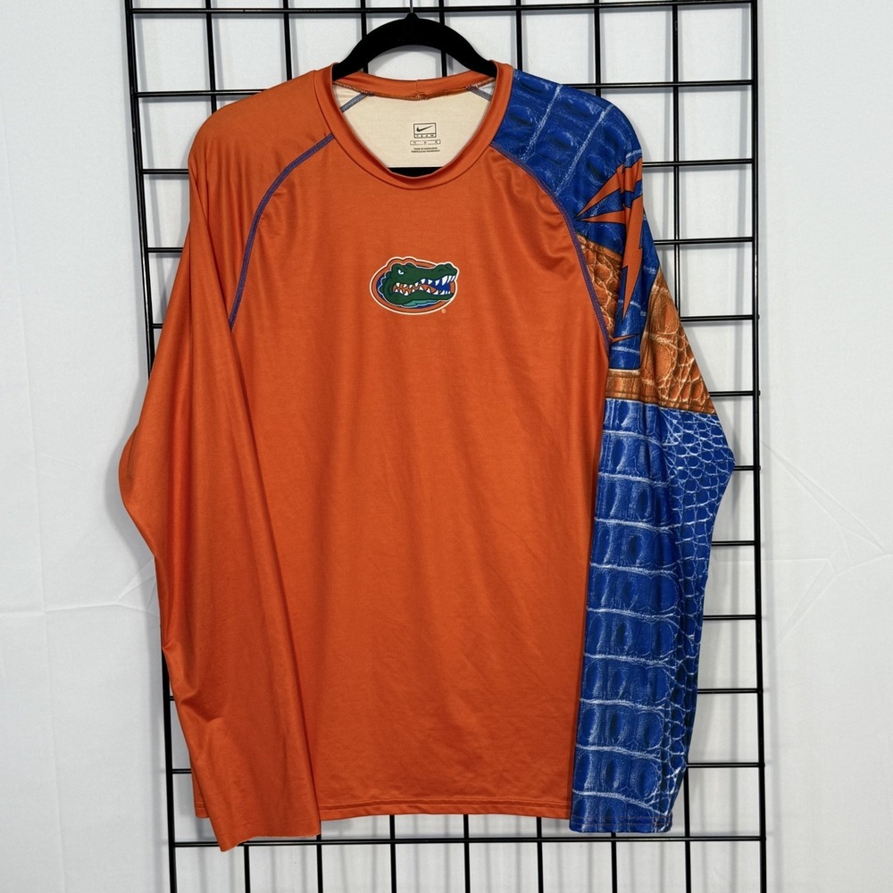 Nike Team Florida Gators Performance Shirt Mens Medium Orange Graphic Sleeve
